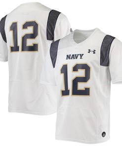 #12 Navy Midshipmen Under Armour Replica Player Jersey - White Ncaa