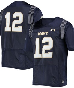 #12 Navy Midshipmen Under Armour Team Premier Football Jersey - Navy Ncaa