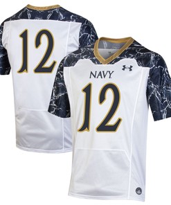 #12 Navy Midshipmen Under Armour Womens 175 Years Special Game Replica Jersey - White/navy Ncaa