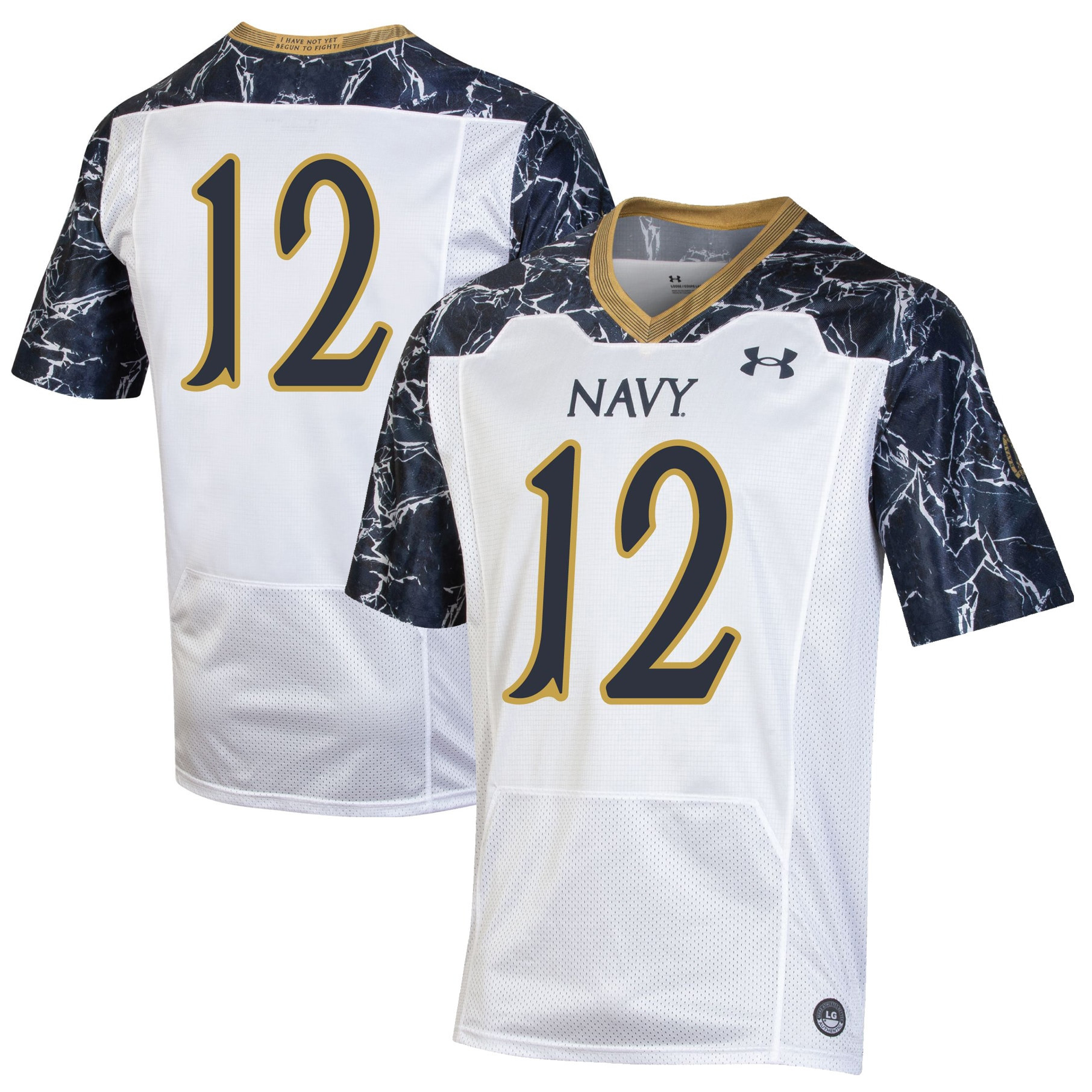 #12 Navy Midshipmen Under Armour Womens 175 Years Special Game Replica Jersey - White/navy Ncaa