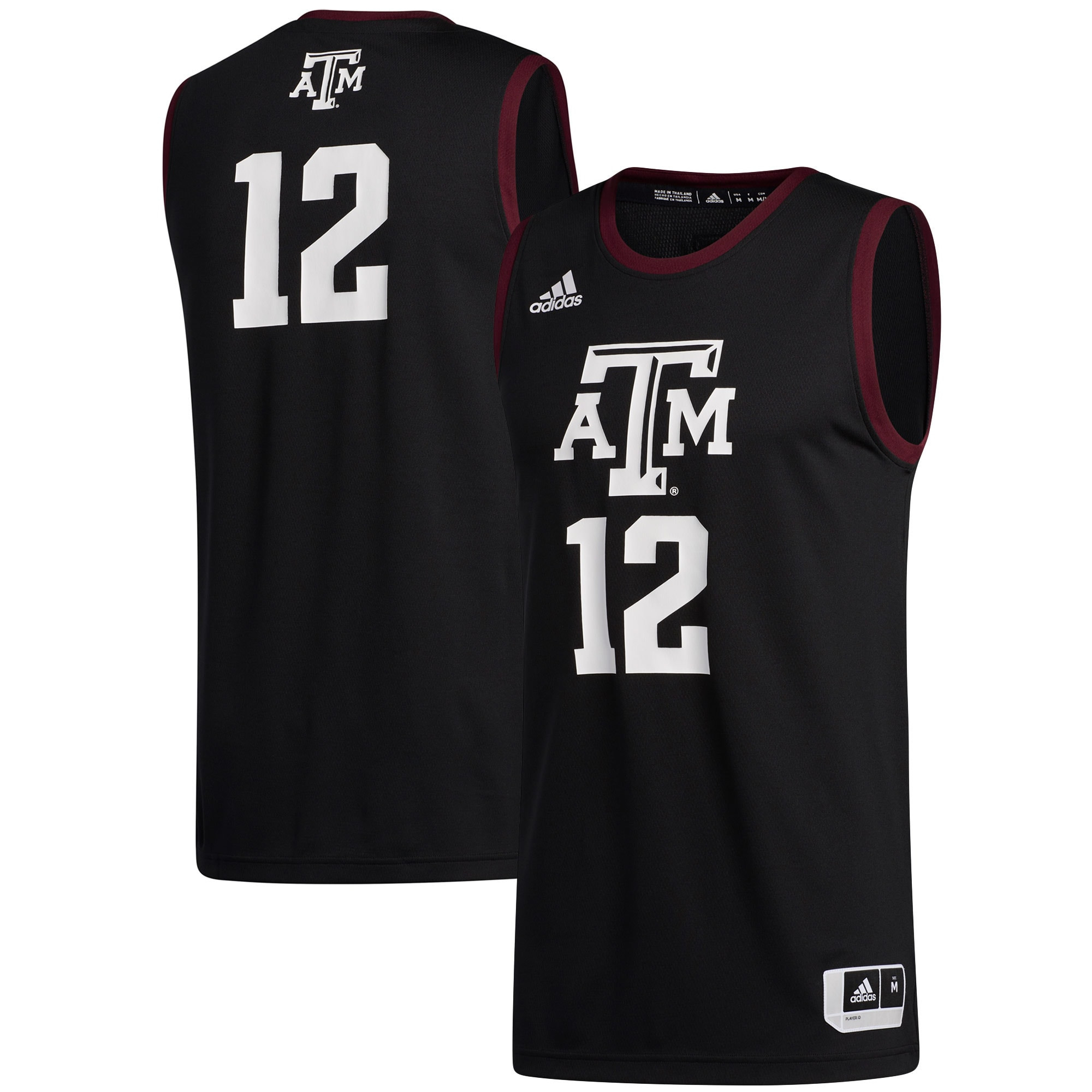 #12 Texas A&m Aggies Adidas Swingman Jersey - Black Ncaa