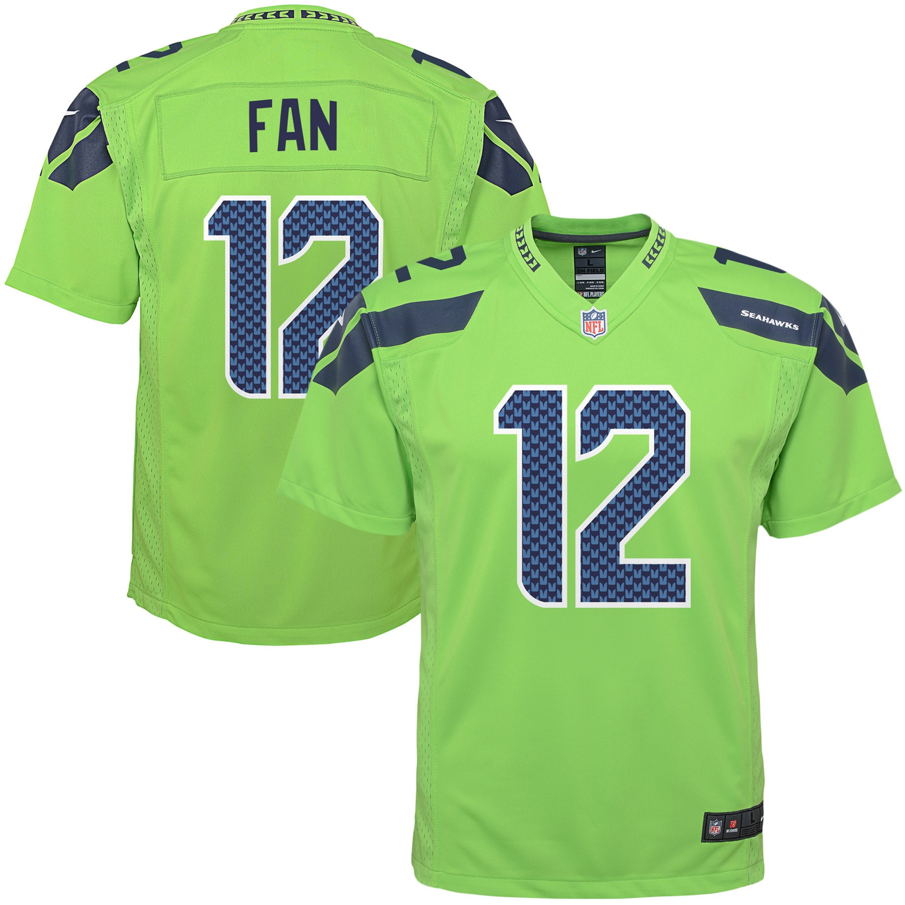 12s Seattle Seahawks Color Rush Game Jersey - Green Nfl