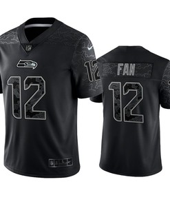 12th Fan Seattle Seahawks Black Reflective Limited Jersey - Men