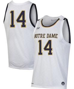 #14 Notre Dame Fighting Irish Under Armour Throwback Replica Basketball Jersey - White Ncaa