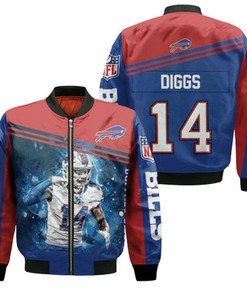 14 Stefon Diggs 14 Buffalo Bills Great Player 2020 Nfl Season Jersey Bomber Jacket
