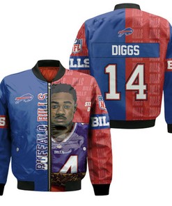 14 Stefon Diggs 14 Buffalo Bills Great Player 2020 Nfl Season Jersey New Version Bomber Jacket