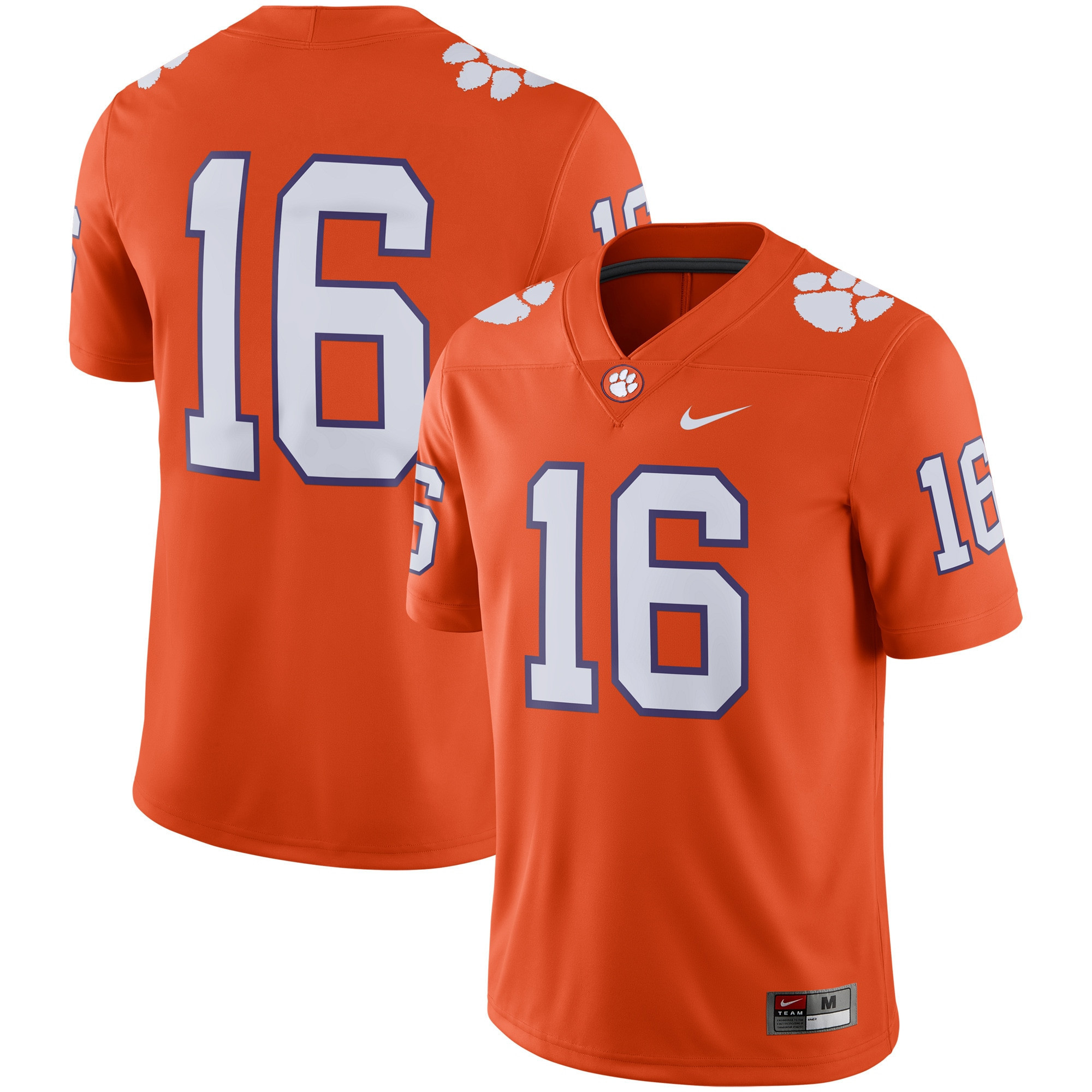 #16 Clemson Tigers Game Jersey - Orange Ncaa