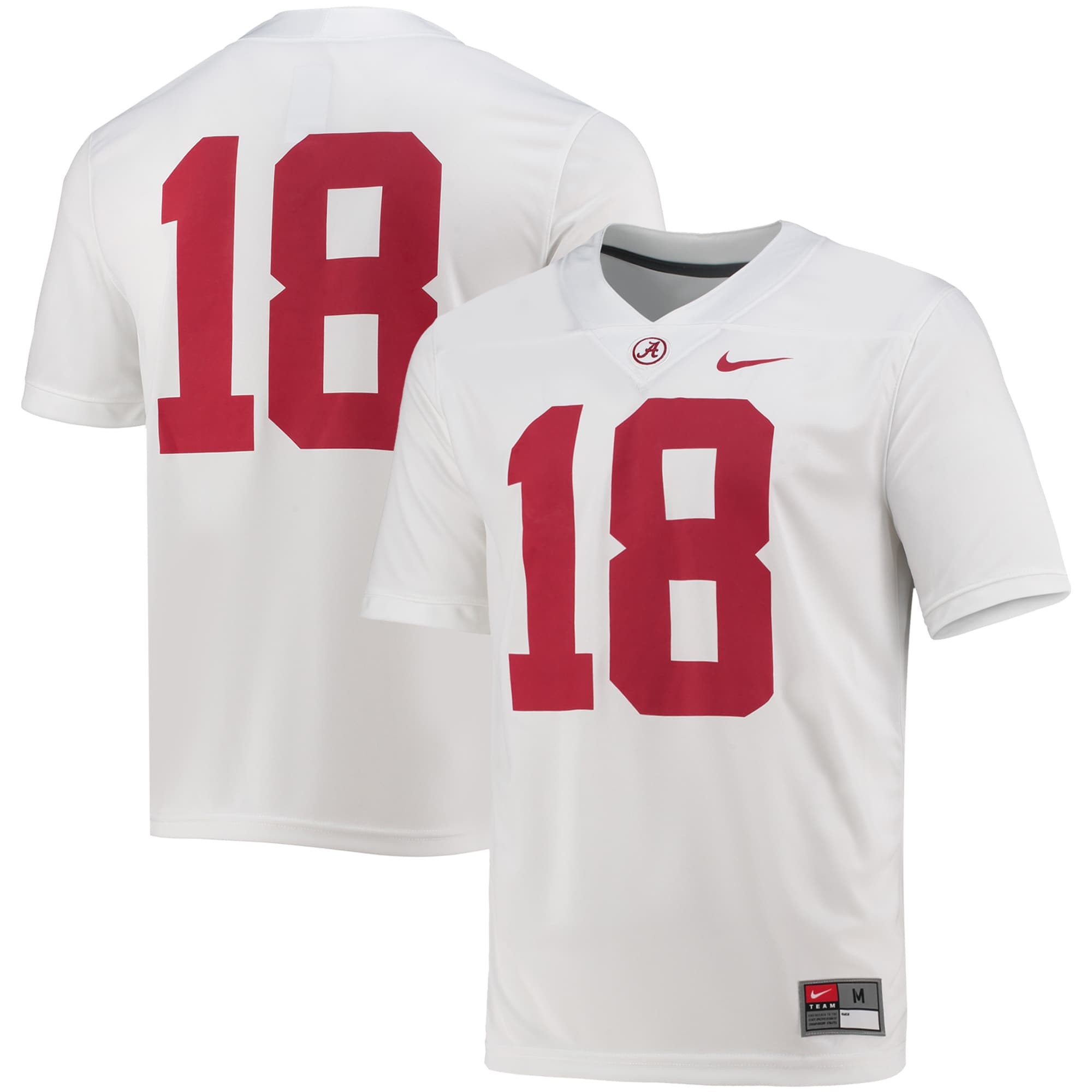 #18 Alabama Crimson Tide Game Jersey - White Ncaa
