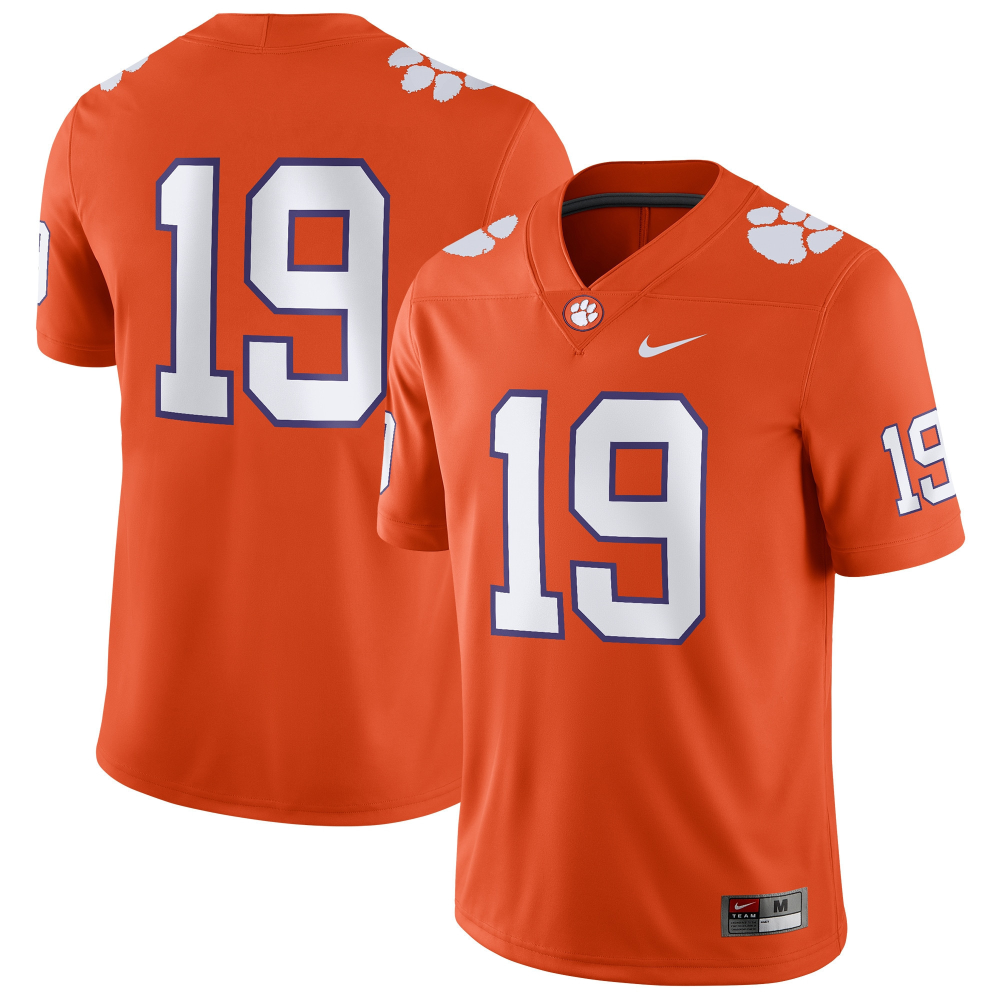 #19 Clemson Tigers Game Jersey - Orange Ncaa