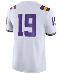 #19 LSU Tigers Game Men Jersey - White