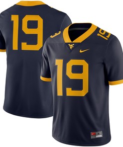 #19 West Virginia Mountaineers Game Jersey - Navy Ncaa