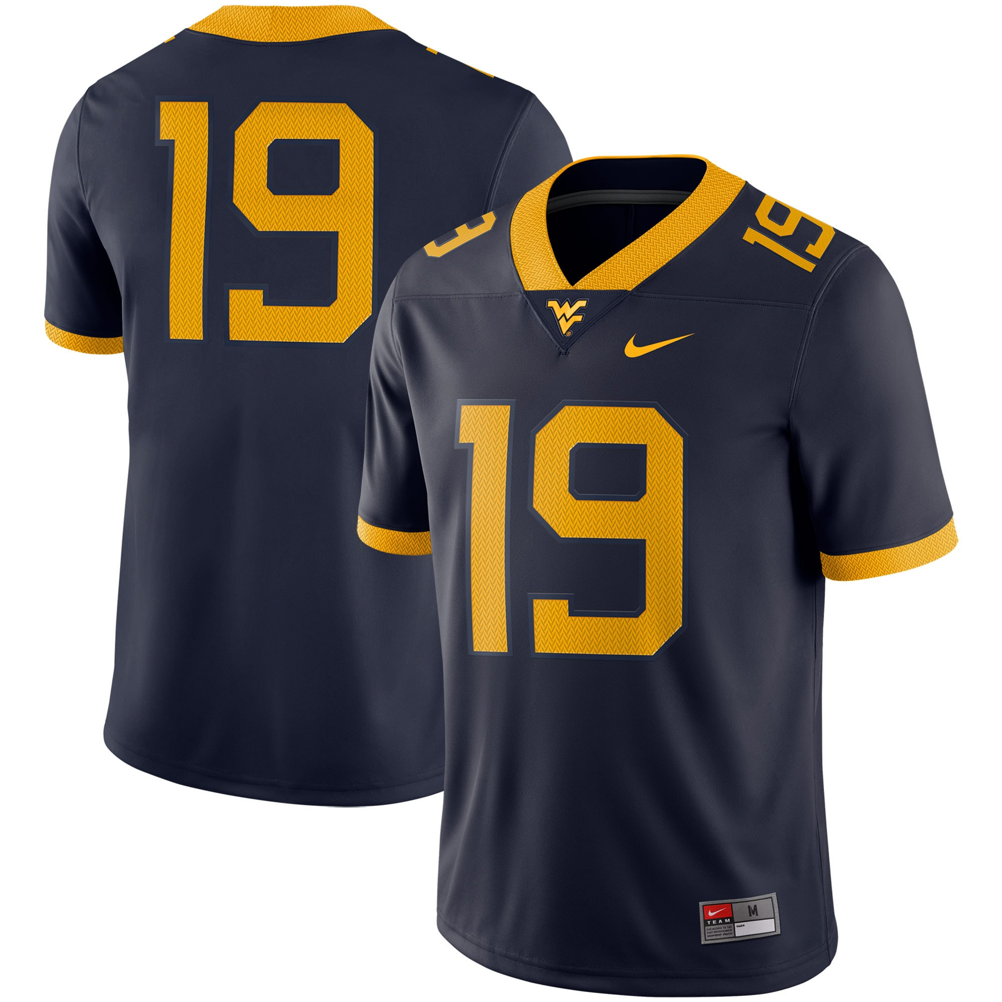#19 West Virginia Mountaineers Game Jersey - Navy Ncaa