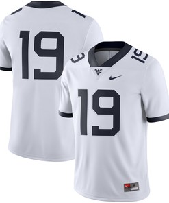 #19 West Virginia Mountaineers Game Jersey - White Ncaa