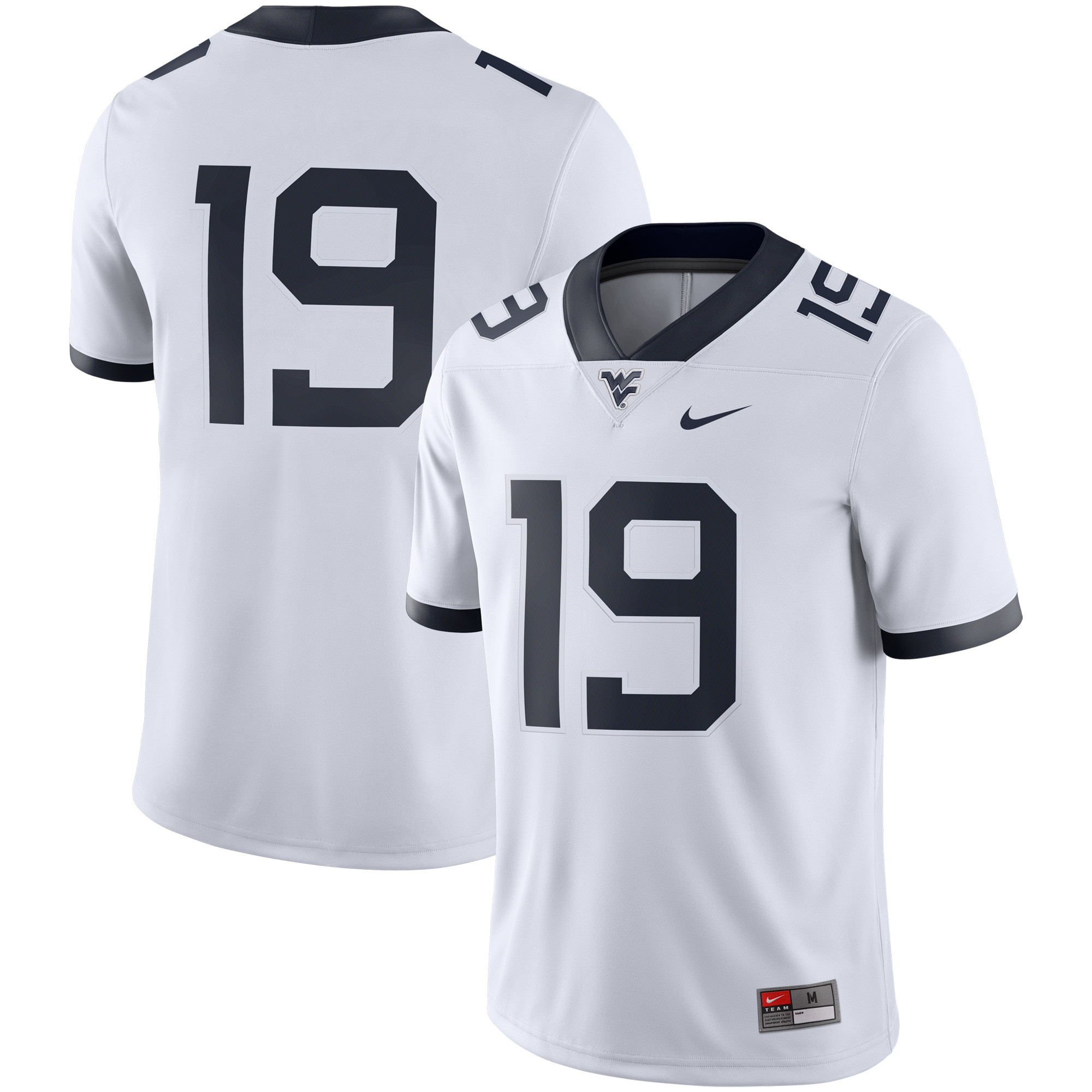 #19 West Virginia Mountaineers Game Jersey - White Ncaa