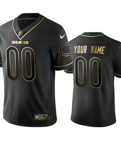 2019 Chicago Bears Custom Black Golden Edition Vapor Untouchable Limited Jersey - Mens