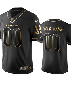 2019 Cincinnati Bengals Custom Black Golden Edition Vapor Untouchable Limited Jersey - Mens