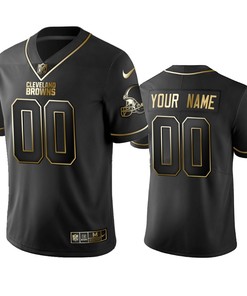 2019 Cleveland Browns Custom Black Golden Edition Vapor Untouchable Limited Jersey - Mens