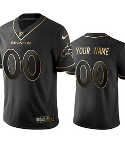 2019 Denver Broncos Custom Black Golden Edition Vapor Untouchable Limited Jersey - Mens