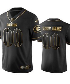2019 Green Bay Packers Custom Black Golden Edition Vapor Untouchable Limited Jersey - Mens