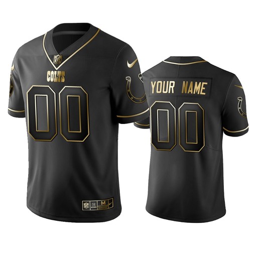 2019 Indianapolis Colts Custom Black Golden Edition Vapor Untouchable Limited Jersey - Mens