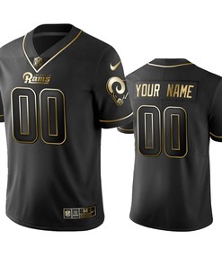 2019 Los Angeles Rams Custom Black Golden Edition Vapor Untouchable Limited Jersey - Mens