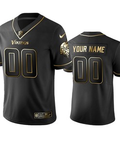 2019 Minnesota Vikings Custom Black Golden Edition Vapor Untouchable Limited Jersey - Mens