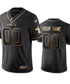 2019 New Orleans Saints Custom Black Golden Edition Vapor Untouchable Limited Jersey - Mens