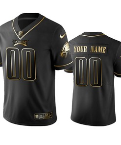 2019 Philadelphia Eagles Custom Black Golden Edition Vapor Untouchable Limited Jersey - Mens