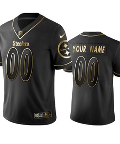 2019 Pittsburgh Steelers Custom Black Golden Edition Vapor Untouchable Limited Jersey - Mens