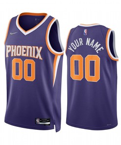 2022 Phoenix Suns Custom 00 Purple Icon Edition Jersey