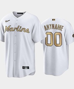 2022-23 All-Star Game NL Miami Marlins White 00 Custom Jersey