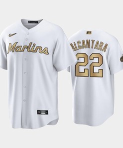 2022-23 All-Star Game NL Miami Marlins White 22 Sandy Alcantara Jersey