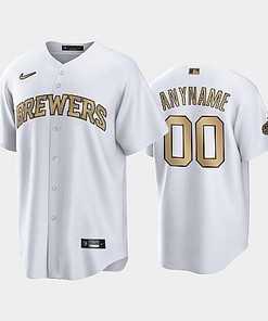 2022-23 All-Star Game NL Milwaukee Brewers White 00 Custom Jersey