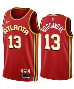 2022-23 Atlanta Hawks Bogdan Bogdanovic 13 Red Icon Edition Jersey - Men Jersey