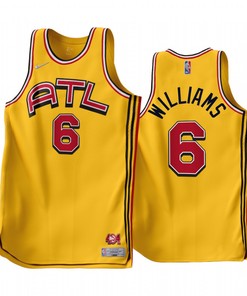 2022-23 Atlanta Hawks Lou Williams 6 Gold Earned Edition Men Jersey