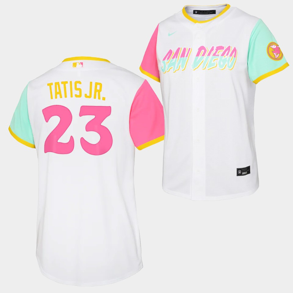 2022-23 City Connect Fernando Tatis Jr. 23 San Diego Padres Youth White Jersey