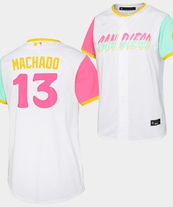 2022-23 City Connect Manny Machado 13 San Diego Padres Youth White Jersey