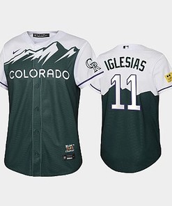 2022-23 City Connect Rockies 11 Jose Iglesias Green Youth Jersey
