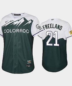 2022-23 City Connect Rockies 21 Kyle Freeland Green Youth Jersey