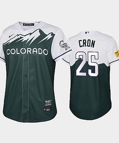 2022-23 City Connect Rockies 25 C.J.Cron Green Youth Jersey