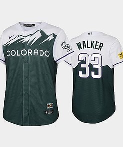2022-23 City Connect Rockies 33 Larry Walker Green Youth Jersey
