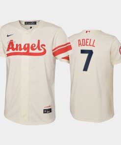 2022-23 City Connect Youth Los Angeles Angels Jo Adell 7 Jo Adell Jersey - Cream
