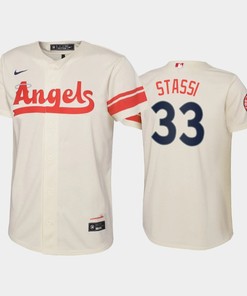 2022-23 City Connect Youth Los Angeles Angels Max Stassi 33 Max Stassi Jersey - Cream
