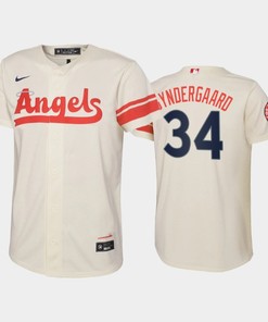2022-23 City Connect Youth Los Angeles Angels Noah Syndergaard 34 Noah Syndergaard Jersey - Cream