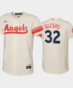 2022-23 City Connect Youth Los Angeles Angels Raisel Iglesias 32 Raisel Iglesias Jersey - Cream