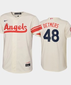 2022-23 City Connect Youth Los Angeles Angels Reid Detmers 48 Reid Detmers Jersey - Cream