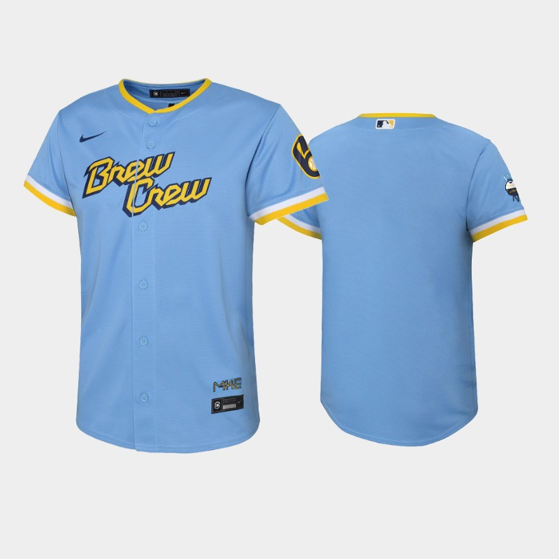 2022-23 City Connect Youth Milwaukee Brewers Jersey - Powder Blue