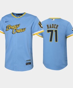 2022-23 City Connect Youth Milwaukee Brewers Josh Hader 71 Josh Hader Jersey - Powder Blue