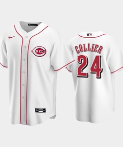 2022-23 Draft Cincinnati Reds Cam Collier 24 White Home Jersey