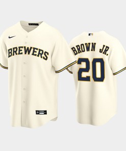 2022-23 Draft Milwaukee Brewers Eric Brown Jr. 20 Cream Home Jersey